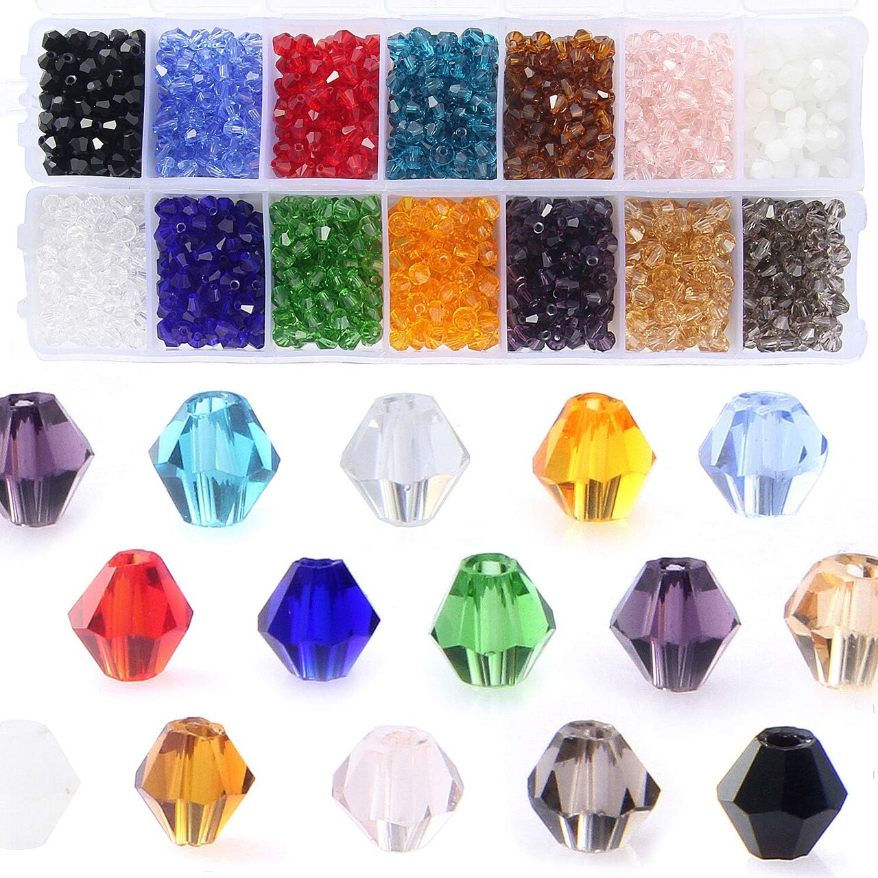 Crystal Beads Bulk Beaded Wholesale 4MM Beads Mix Lot of 1400pcs